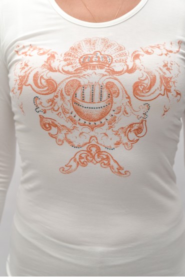 TOP S DLHÝM RUKÁVOM  White Orange