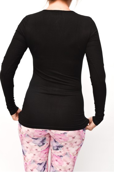 TOP S DLHÝM RUKÁVOM Black