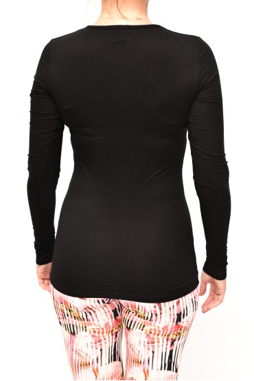 TOP S DLHÝM RUKÁVOM Black s otlačkom