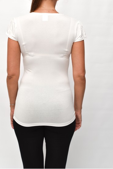 TOP S KRÁTKYM RUKÁVOM WHITE