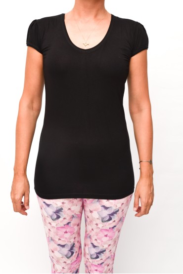 TOP S KRÁTKYM RUKÁVOM Black