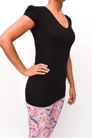 TOP S KRÁTKYM RUKÁVOM Black