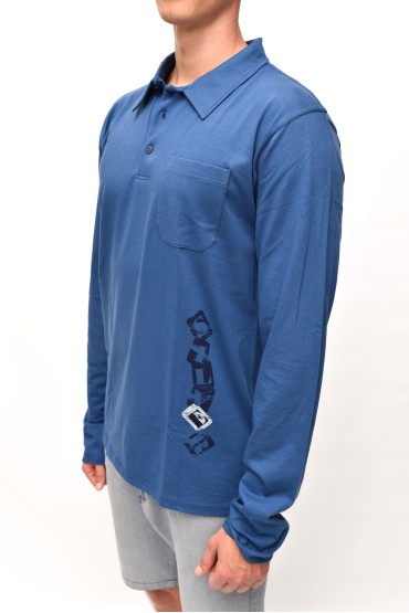 POLO KOŠEĽA dlhý rukáv Navy Silver