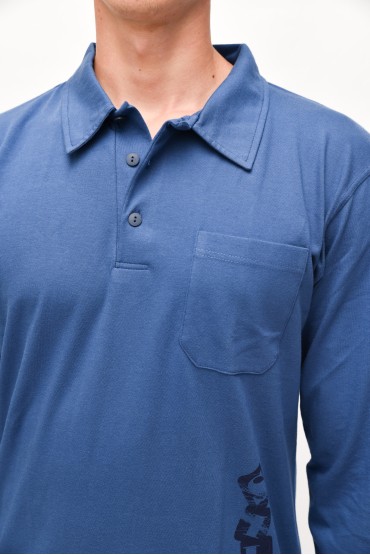 POLO KOŠEĽA dlhý rukáv Navy Silver