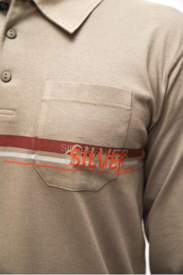 POLO KOŠEĽA dlhý rukáv Oliva Silver