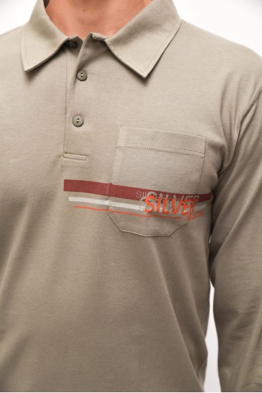 POLO KOŠEĽA dlhý rukáv Oliva Silver