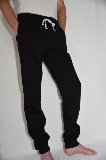 TEPLÁKY LONGER YOUNG čierne biela šnúrka FASHION
